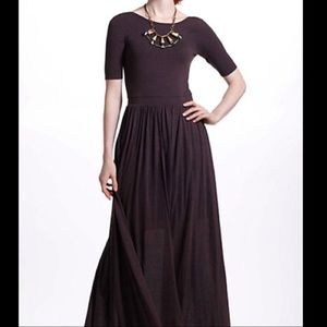Anthropologie Bordeaux scoop back maxi dress